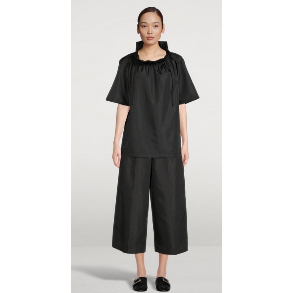 3.1 PHILLIP LIM Pleated Wide-Leg Taffeta Trousers‎ Black Size 2